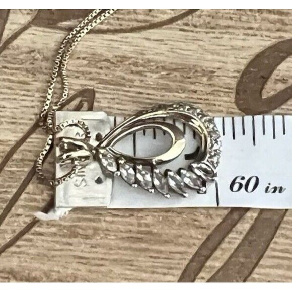 Ross Simons 925 Sterling Gold Vermeil White Topaz & Diamond 18" Necklace 4.5 gms - Picture 14 of 16